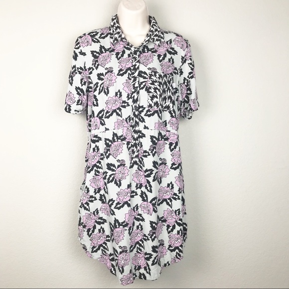 Vans Dresses & Skirts - Vans x Eley Kishimoto 100% rayon rose shirtdress